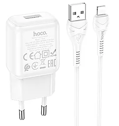 Сетевое зарядное устройство Hoco C96A 2.1a home charger + micro USB cable white