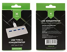 USB хаб Vinga 4xUSB 3.0 White (VCPHTC2USB3S) - миниатюра 4