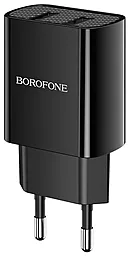 Сетевое зарядное устройство Borofone BA53A Powerway 2.1a 2xUSB-A ports charger black - фото Сетевое зарядное устройство Borofone BA53A Powerway 2.1a 2xUSB-A ports charger black