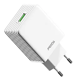Сетевое зарядное устройство с быстрой зарядкой Proda 18w QC3.0 home charger white (PD-A14)