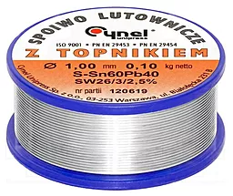 Припой проволочный Cynel LC60-1.00/0.1 Sn 60%, Pb 40% 1мм на катушке - фото Припой проволочный Cynel LC60-1.00/0.1 Sn 60%, Pb 40% 1мм на катушке