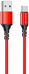 USB Кабель Borofone BX54 3A USB Type-C Cable Red