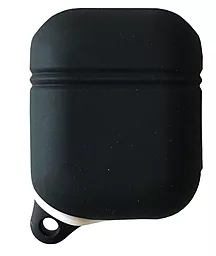 Силиконовый чехол для Apple Airpods Waterproof Black 2в1 + карабин