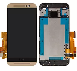 Дисплей HTC One M9 (M9u, 0PJA2, HTC6535LVW, M9pw, M9, 0PJA10) с тачскрином и рамкой, Gold