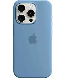 Чохол Silicone Case Full with MagSafe and SplashScreen для Apple iPhone 15 Pro Winter Blue - фото Чохол Silicone Case Full with MagSafe and SplashScreen для Apple iPhone 15 Pro Winter Blue