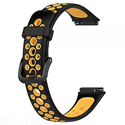 Змінний ремінець для розумного годинника BeCover Vents Style Huawei Band 7/Honor Band 7 Black-Orange (709441)