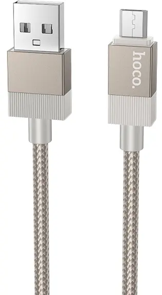 Кабель Hoco X110 USB-A - micro USB 12w 2.4a 1м cable Gold - фото 2