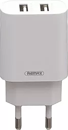 Сетевое зарядное устройство Remax Simple Series 2xUSB-A 2.1a home charger white (RP-U35) - миниатюра 2