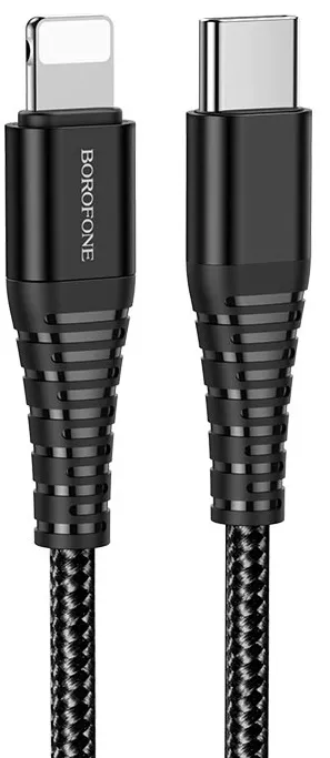 Кабель Borofone BU27 USB Type-C - Lightning 20w 3a 1.2м PD сable Black - фото 1