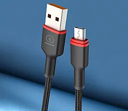 Кабель WUW X203 USB-A - micro USB 12w 2.4a 1м cable Black - миниатюра 3 Кабель WUW X203 USB-A - micro USB 12w 2.4a 1м cable Black - миниатюра 3