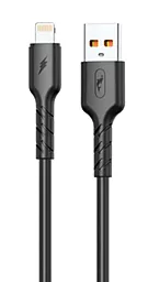 Кабель SkyDolphin S07L High Elastic Line USB-A - Lightning 12w 2.4a 1м cable Black - фото Кабель SkyDolphin S07L High Elastic Line USB-A - Lightning 12w 2.4a 1м cable Black