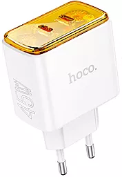 Сетевое зарядное устройство Hoco CS43A 45w PD 2xUSB-A ports fast charger white - фото Сетевое зарядное устройство Hoco CS43A 45w PD 2xUSB-A ports fast charger white