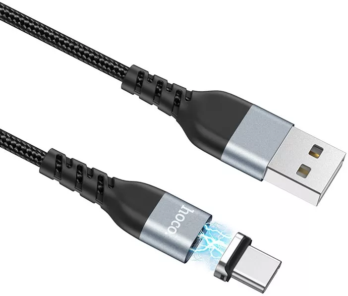 Кабель Hoco U96 Traveller Magnetic Charging Data USB-A - Type-C 15w 3a 1м cable Black - фото 4