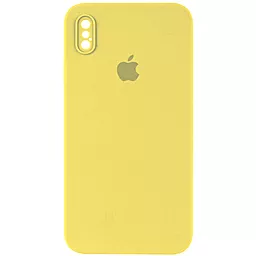 Чехол Silicone Case Full Camera Square для Apple iPhone X, iPhone XS Yellow
