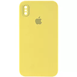 {"ru": "Чехол", "uk": "Чохол"} Silicone Case Full Camera Square для Apple iPhone X, iPhone XS Yellow