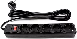Мережевий фільтр (подовжувач) PrologiX 2200w 5 розеток 4.5м з вимикачем чорний (PRS-050P5-45B)