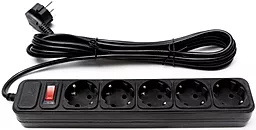Мережевий фільтр (подовжувач) PrologiX 2200w 5 розеток 4.5м з вимикачем чорний (PRS-050P5-45B) - фото Мережевий фільтр (подовжувач) PrologiX 2200w 5 розеток 4.5м з вимикачем чорний (PRS-050P5-45B)