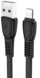 Кабель Hoco X40 Flat Noah TPE USB-A - Lightning 12w 2.4a 1м cable Black