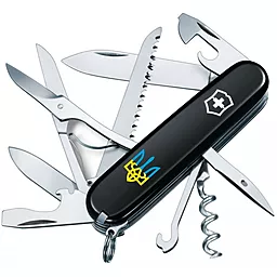 Мультитул Victorinox Huntsman Ukraine (1.3713.3_T0016u) Black Трезубец сине-желтый - фото Мультитул Victorinox Huntsman Ukraine (1.3713.3_T0016u) Black Трезубец сине-желтый