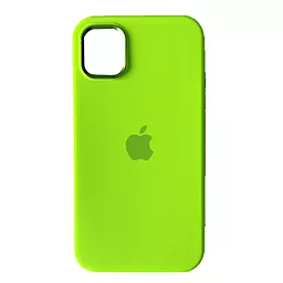Чехол Silicone Case Full Camera Square Metal Frame for Apple iPhone 11 Party green