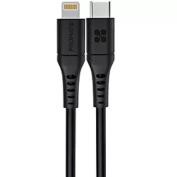 Кабель Promate PowerLink USB Type-C - Lightning 20w 3a 1.2м PD сable Black (powerlink-120) - фото Кабель Promate PowerLink USB Type-C - Lightning 20w 3a 1.2м PD сable Black (powerlink-120)