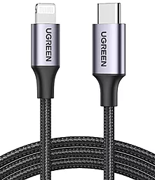 Кабель USB PD Ugreen US304 3A 1.5M USB Type-C - Lightning MFI Cable Black (60760)