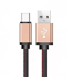 Кабель XoKo Leather USB-A - Type-C 5w 1м cable Black - фото Кабель XoKo Leather USB-A - Type-C 5w 1м cable Black