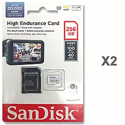Карта памяти SanDisk High Endurance 256GB microSDXC Class 10 V30 UHS-1 U3 + адаптер SD (SDSQQNR-256G-GN6IA) - миниатюра 2