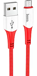Кабель Hoco X70 Ferry USB-A - micro USB 12w 2.4a 1м cable Red - фото Кабель Hoco X70 Ferry USB-A - micro USB 12w 2.4a 1м cable Red