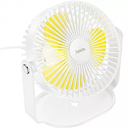 Портативний вентилятор HOCO F14 multifunctional powerful desktop fan White - фото Портативний вентилятор HOCO F14 multifunctional powerful desktop fan White