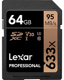 Карта памяти Lexar SDXC 64GB 633x Professional Class 10 UHS-I U3 V30 (LSD64GCB633)