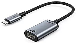 Видео переходник (адаптер) CABLETIME USB Type-C - USB Type-C v1.4 4k 30hz 0.15m silver (CP11A)