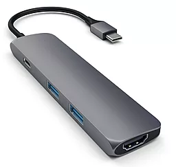 Мультипортовый USB Type-C хаб (концентратор) Satechi USB-C -> USB 3.0х2/HDMI/USB-C Space Gray (ST-CMAM)