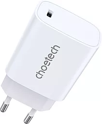 Сетевое зарядное устройство Choetech 20w PD USB-C fast charger white (Q5004-EU-WH)