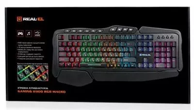 Клавіатура REAL-EL 8900 Gaming RGB Macro Black - фото 2