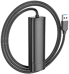 USB хаб Hoco HB-41 Easy safety 4-in-1 black - фото USB хаб Hoco HB-41 Easy safety 4-in-1 black