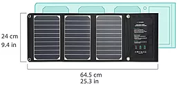 Зарядний пристрій на сонячних панелях RavPower Solar Charger 16W 2USB (RP-PC008) - мініатюра 7