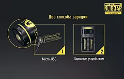 Аккумулятор Li-Ion 18650 Nitecore NL1834R (3400mAh, USB), защищенный - миниатюра 5
