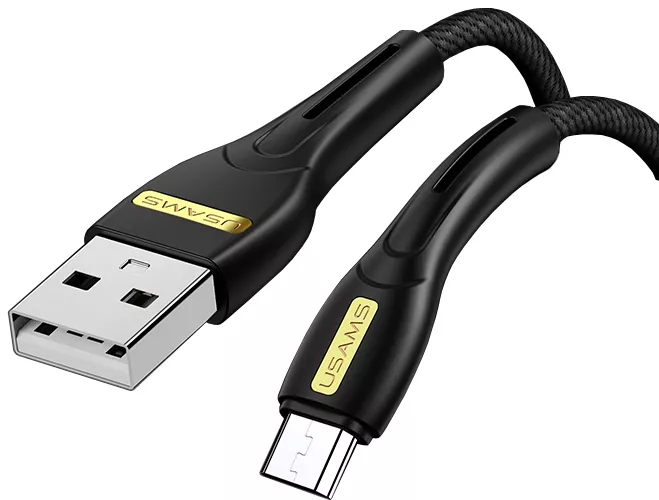 Кабель Usams U40 USB-A - micro USB 12w 2.4a 1м cable Black (US-SJ389) - фото 2
