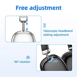 Наушники Hoco W35 wireless headphones silver - миниатюра 7
