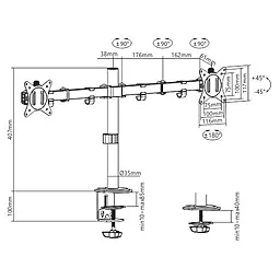 Кронштейн для телевизора Brateck LDT66-C024 - миниатюра 5 Кронштейн для телевизора Brateck LDT66-C024 - миниатюра 5