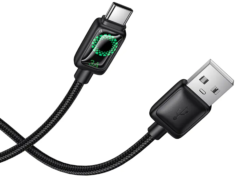 Кабель Hoco U146 USB-A - Type-C 15w 3a 1.2м cable Black - фото 3