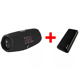 Колонки акустичні JBL Charge 5 + Griffin 20000 mAh Black (JBLCHARGE5BLKPB) - фото Колонки акустичні JBL Charge 5 + Griffin 20000 mAh Black (JBLCHARGE5BLKPB)