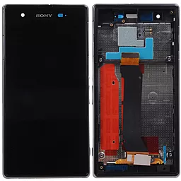 Дисплей Sony Xperia Z1s (C6916, L39t) с тачскрином и рамкой, оригинал, Black
