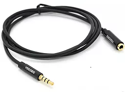 Аудио удлинитель VEGGIEG AFB-2 AUX mini jack 3.5 мм M/F cable 2 м black (YT-AUXCCA(M) / (F)-AFB-2) - миниатюра 2