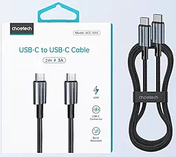 Кабель Choetech USB Type-C - Type-C 60w 3a 2м PD cable Black (XCC-1015) - миниатюра 6 Кабель Choetech USB Type-C - Type-C 60w 3a 2м PD cable Black (XCC-1015) - миниатюра 6