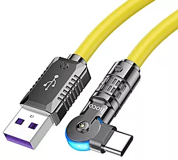 Кабель USB Hoco U118 Triumph 100w 5a 1.2m USB Type-C cable yellow - миниатюра 3