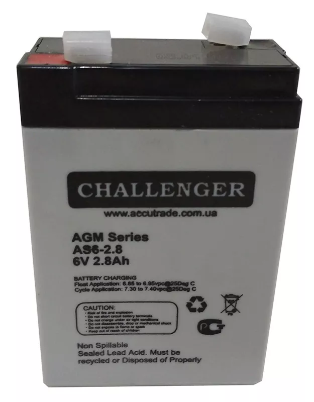 Аккумуляторная батарея Challenger 6V 2.8Ah (AS 6-2.8) - фото 1