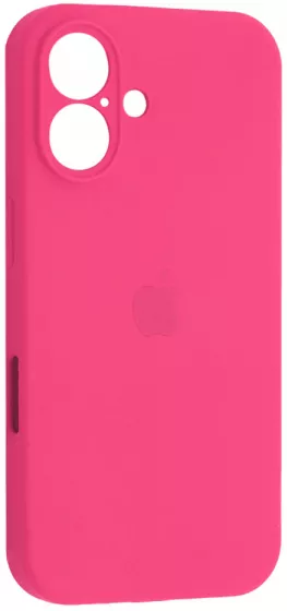 Чехол Silicone Case Full Camera для Apple iPhone 16 Hot Pink - фото 1