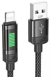 Кабель USB Hoco U126 Dunamic LED 12w 2.4a 1.2m Lightning cable  black